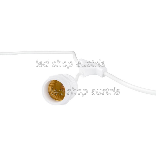 Lichterkette weiß mit E27 Fassung 10 Stk. 5 Meter IP65