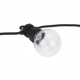 Lichterkette schwarz inkl. LED Birnen 20Stk. 13 Meter IP65 warmweiß