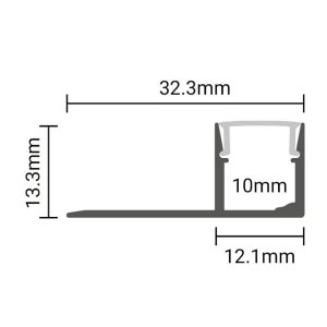 LED Fliesen- Randprofil ALU FLOOR-O 2000mm SET