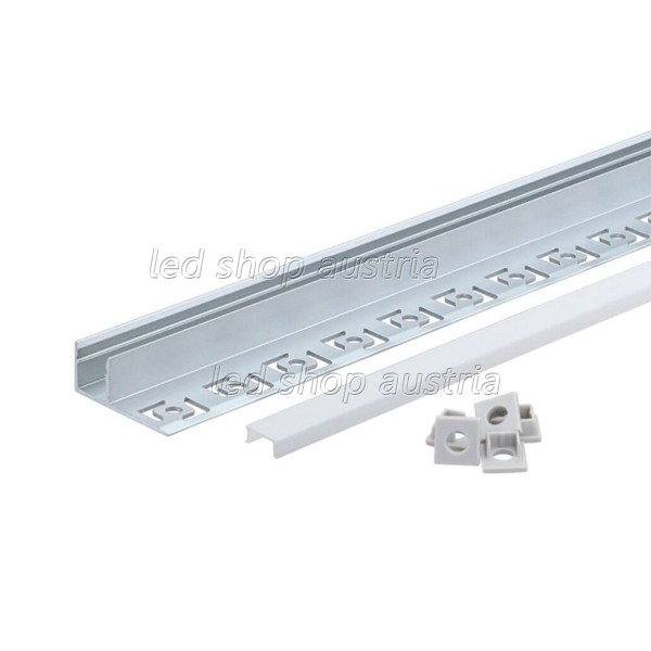 LED Fliesen- Randprofil ALU FLOOR-O 2000mm SET