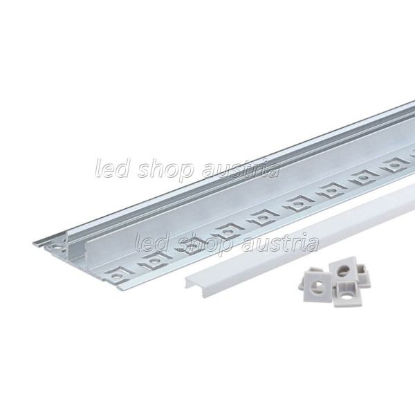 LED Fliesen- Profil ALU FLOOR-O 2000mm SET