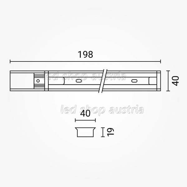 1 Ph. Stromschiene für LED Schienenstrahler sschwarz 198cm