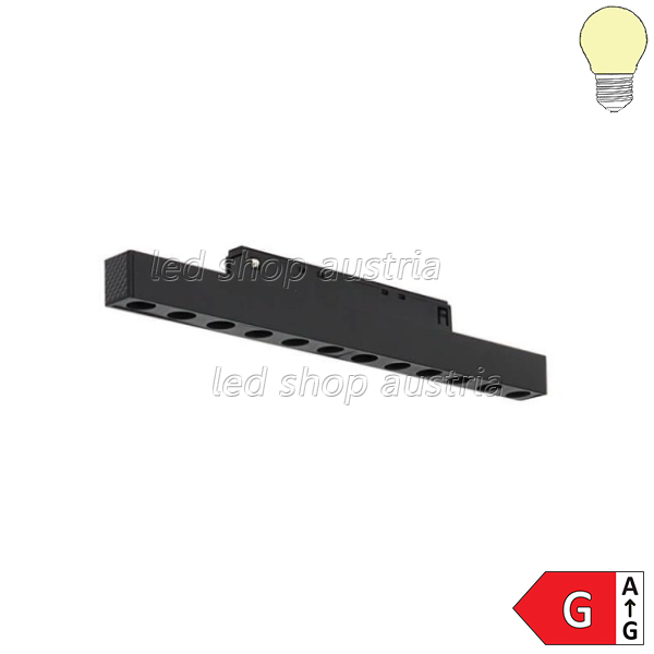 12W LED Strahler 12-flammig für 48V Stromschiene Magnetic Line R15 schwarz warmweiß