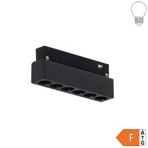 6W LED Strahler 6-flammig für 48V Stromschiene Magnetic Line R20 schwarz neutralweiß