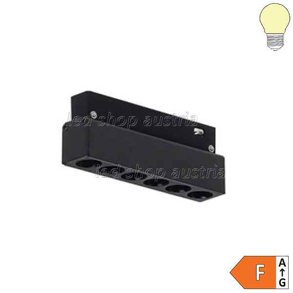 6W LED Strahler 6-flammig für 48V Stromschiene Magnetic Line R20 schwarz warmweiß