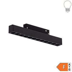 12W LED Strahler 12-flammig für 48V Stromschiene Magnetic Line R20 schwarz neutralweiß