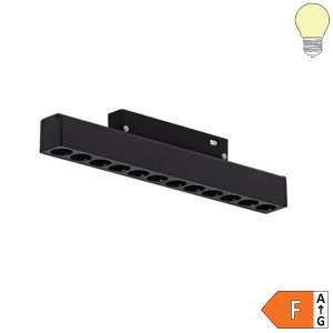 12W LED Strahler 12-flammig für 48V Stromschiene Magnetic Line R20 schwarz warmweiß