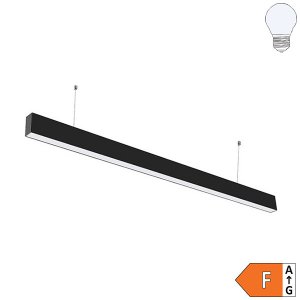 40W LED Linearleuchte Slim mit Abhängung schwarz kaltweiß