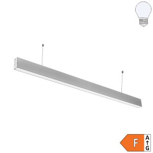 40W LED Linearleuchte Slim mit Abhängung silber kaltweiß