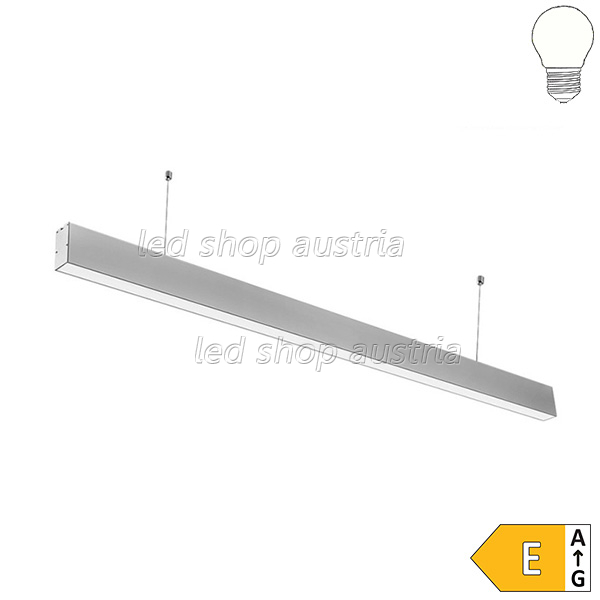 40W LED Linearleuchte Slim Direktmontage oder mit Abhängung silber neutralweiß