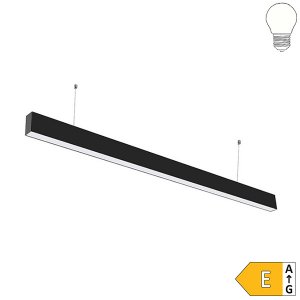 50W LED Linearleuchte Up-Down mit Abhängung schwarz neutralweiß