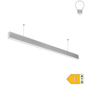 50W LED Linearleuchte Up-Down mit Abhängung silber neutralweiß