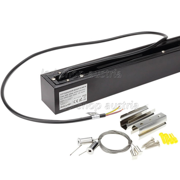 LED Linearleuchte mit Abhängung 40W V2 schwarz neutralweiß
