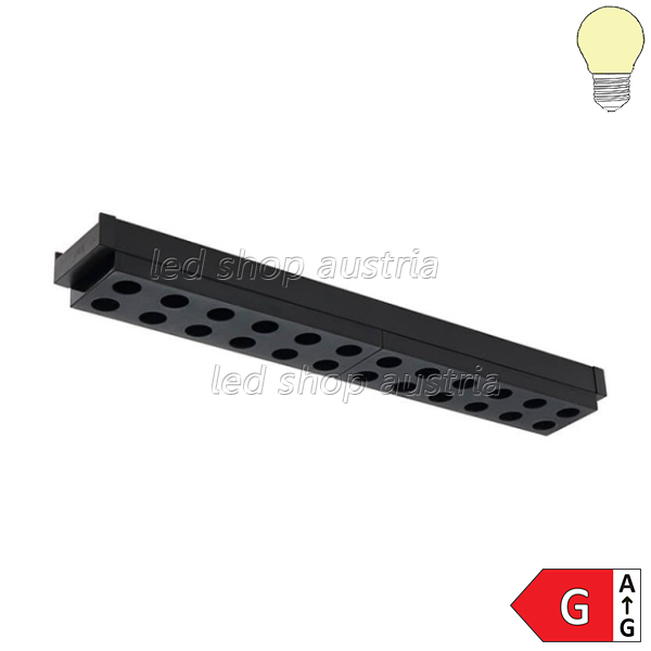 10W LED Strahler 24-flammig für 48V Stromschiene Mini Magnetic Line schwarz warmweiß