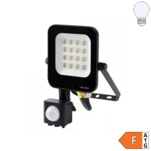 LED SMD Fluter mit Bewegungsmelder schwarz 10W kaltweiß