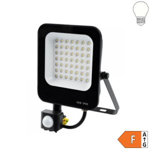 LED SMD Fluter mit Bewegungsmelder 90° schwarz 30W neutralweiß