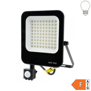 LED SMD Fluter mit Bewegungsmelder 90° schwarz 50W neutralweiß