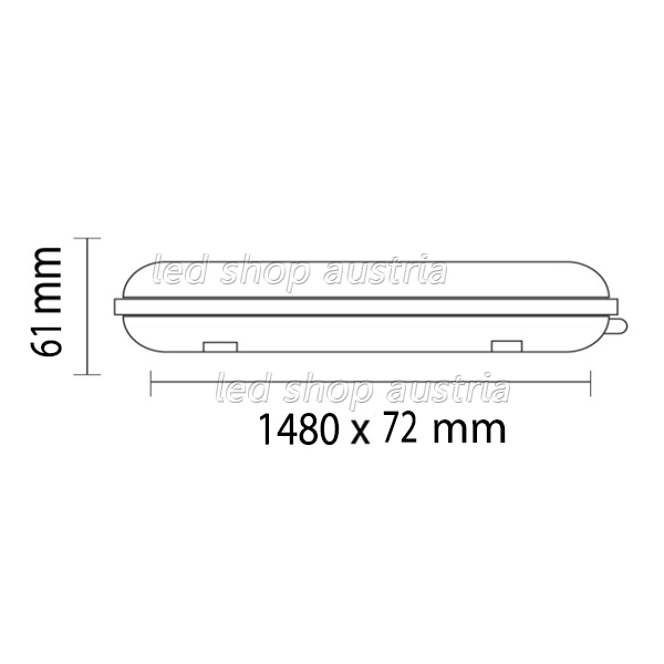 LED Wannenleuchte mit Platine 55W 150cm IP65 Slim kaltweiß