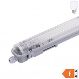 SET: LED Feuchtraum Wannenleuchte 1-fach inkl. LED Röhre 150cm kaltweiß