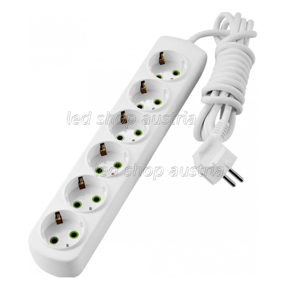 Steckdosenleiste 6-fach 3m Kabel 250V/16A