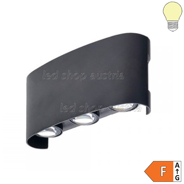 LED Wandleuchte 6W schwarz warmweiß