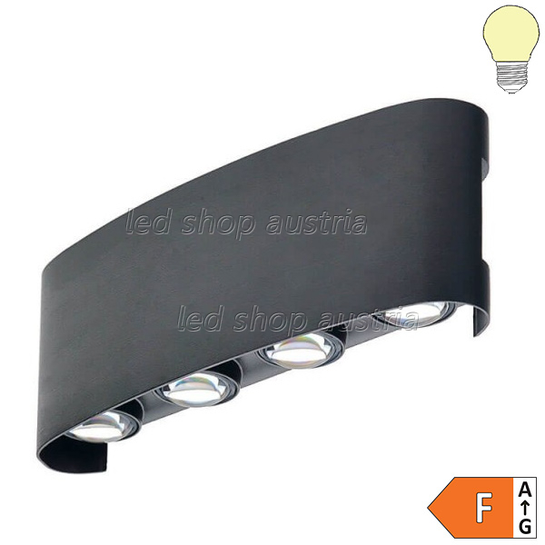 8W LED Wandleuchte schwarz Up-Down warmweiß
