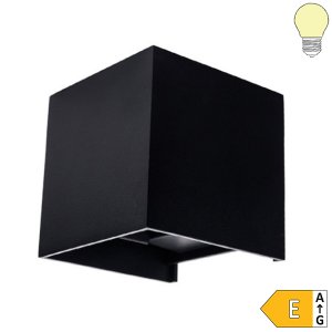 6W LED Außen- Wandleuchte quadratisch Up-Down schwarz warmweiß