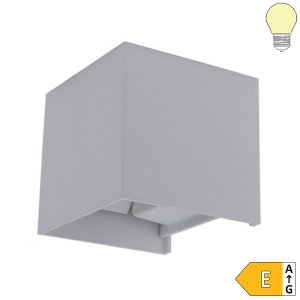 LED Außen- Wandleuchte quadratisch Up-Down 6W grau warmweiß