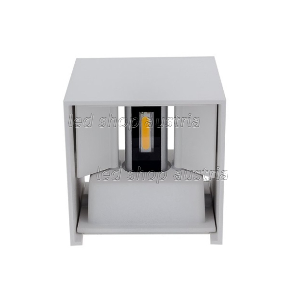 6W LED Außen- Wandleuchte quadratisch Up-Down weiß neutralweiß