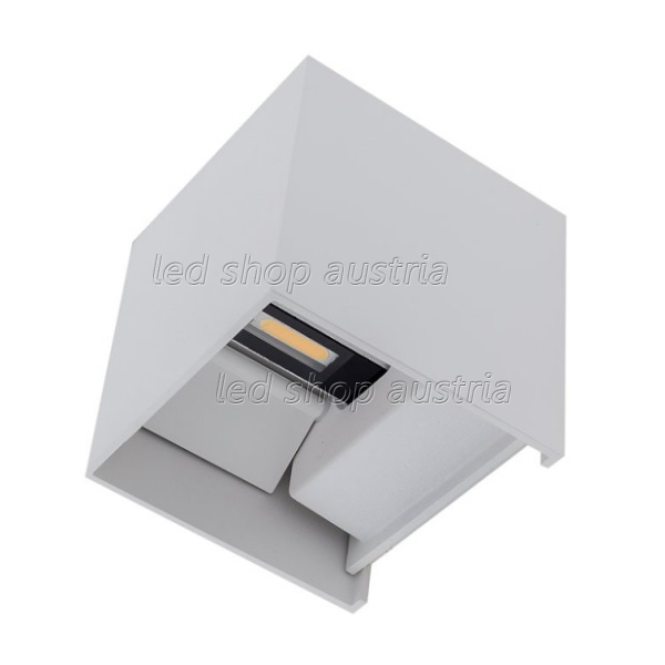 6W LED Außen- Wandleuchte quadratisch Up-Down weiß neutralweiß