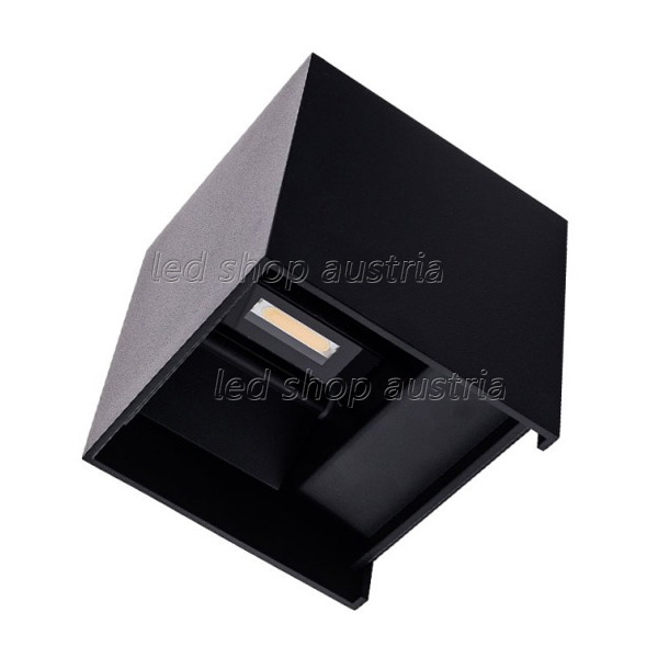6W LED Außen- Wandleuchte quadratisch Up-Down schwarz neutralweiß