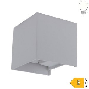 LED Außen- Wandleuchte quadratisch Up-Down 6W grau neutralweiß