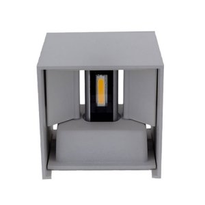 12W LED Außen- Wandleuchte quadratisch Up-Down grau neutralweiß