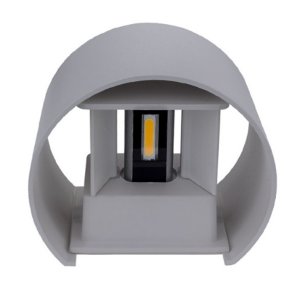 6W LED Außen- Wandleuchte halbrund Up-Down grau warmweiß