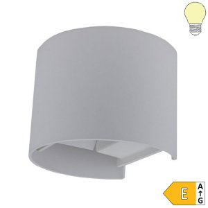 6W LED Außen- Wandleuchte halbrund Up-Down grau warmweiß