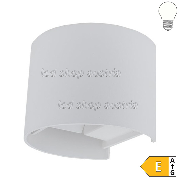6W LED Außen- Wandleuchte halbrund Up-Down weiß neutralweiß
