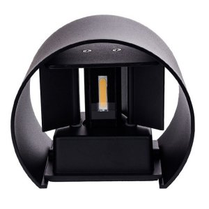 6W LED Außen- Wandleuchte halbrund Up-Down schwarz neutralweiß