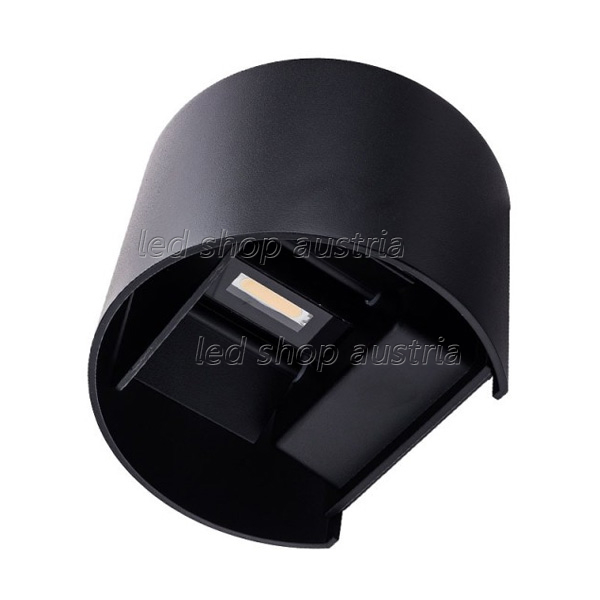 6W LED Außen- Wandleuchte halbrund Up-Down schwarz neutralweiß
