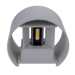 6W LED Außen- Wandleuchte halbrund Up-Down grau neutralweiß