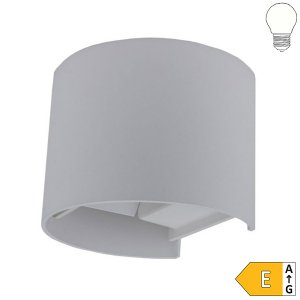 LED Außen- Wandleuchte halbrund Up-Down 6W grau neutralweiß