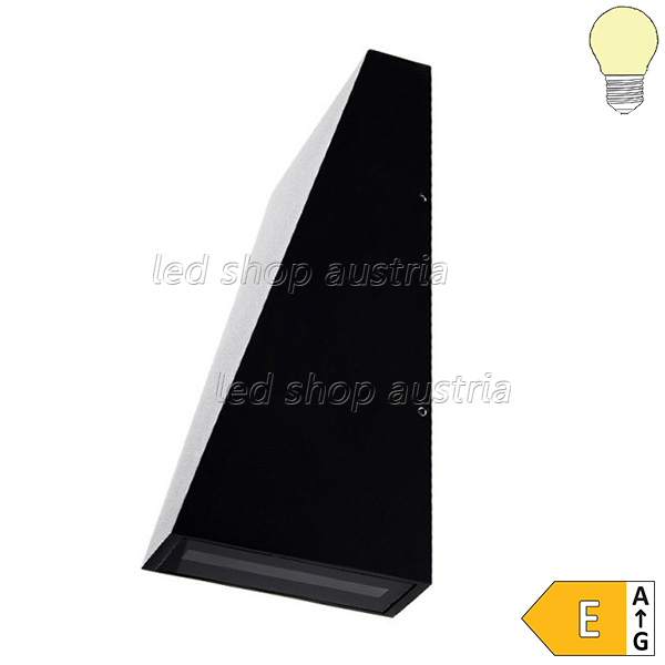 6W LED Außen- Wandleuchte Trapez Up-Down schwarz warmweiß