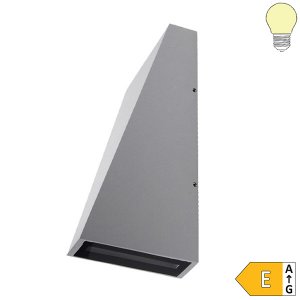 6W LED Außen- Wandleuchte Trapez Up-Down grau warmweiß