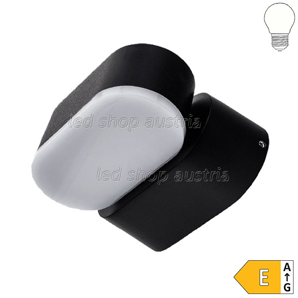 6W LED Außen- Wandleuchte schwenkbar schwarz neutralweiß