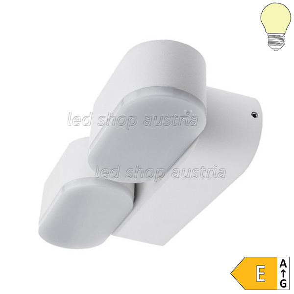 12W LED Außen- Wandleuchte 2-fach schwenkbar weiß warmweiß