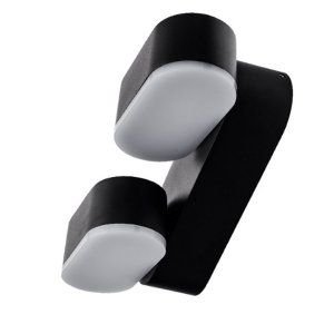 12W LED Außen- Wandleuchte 2-fach schwenkbar schwarz warmweiß