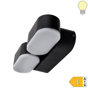 12W LED Außen- Wandleuchte 2-fach schwenkbar schwarz warmweiß