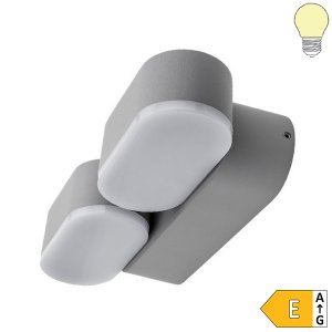 12W LED Außen- Wandleuchte 2-fach schwenkbar grau warmweiß