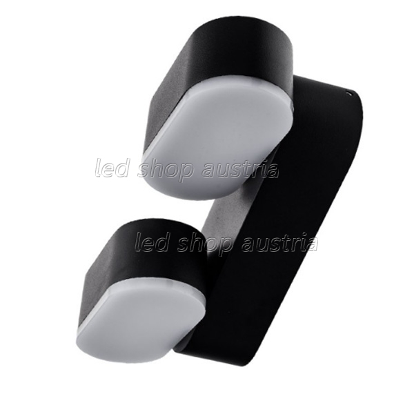 12W LED Außen- Wandleuchte 2-fach schwenkbar schwarz neutralweiß
