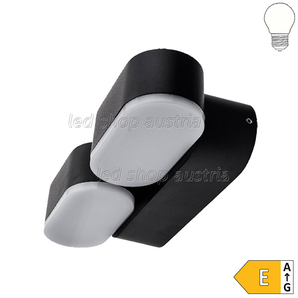 12W LED Außen- Wandleuchte 2-fach schwenkbar schwarz neutralweiß