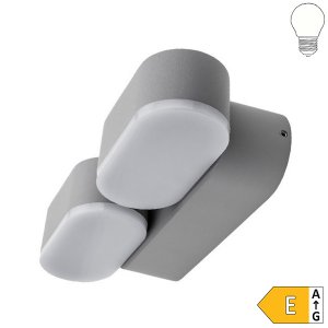 12W LED Außen- Wandleuchte 2-fach schwenkbar grau neutralweiß